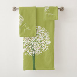  Allium Flower Botanical Art | Elegant Flora Badhandtuch Set