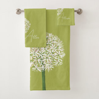  Allium Flower Botanical Art | Elegant Flora Badhandtuch Set