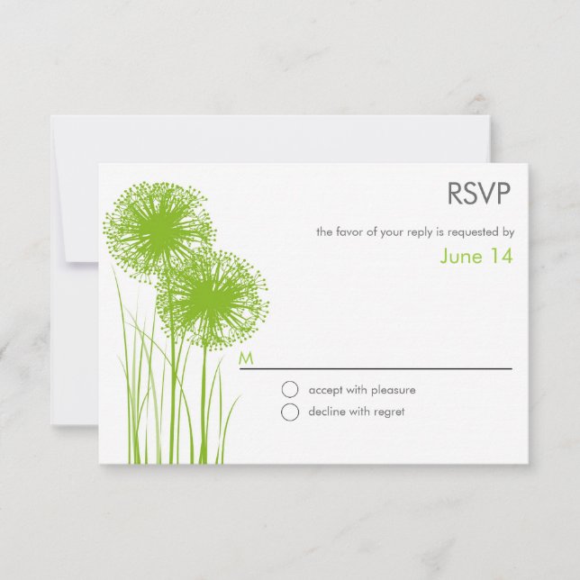 Allium in Grass Reply Card RSVP (Devant)