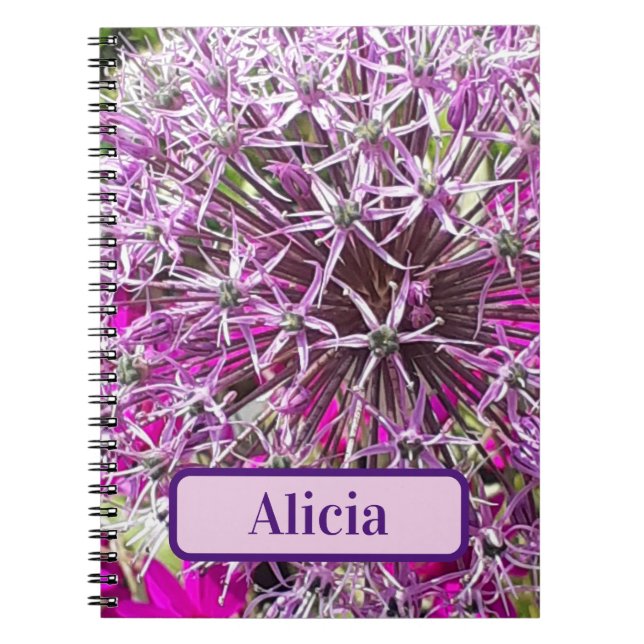 Allium & Summer Blume Personalisiertes Notebook Notizblock (Vorderseite)