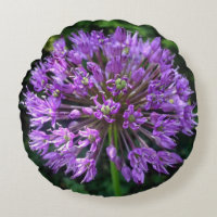 Allium violet Fermer Coussin rond