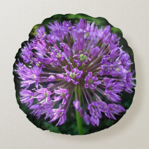 Allium violet Fermer Coussin rond