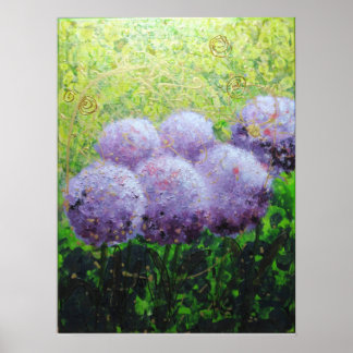 Alliums à Laycock 18inx24in Valeur Poster Matte