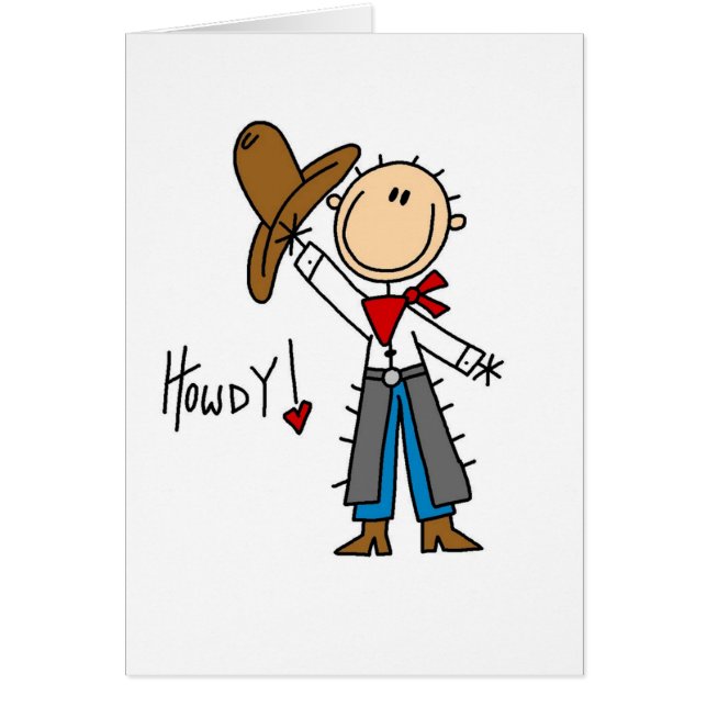 Allo ! Chiffre carte de bâton de cowboy (Devant)