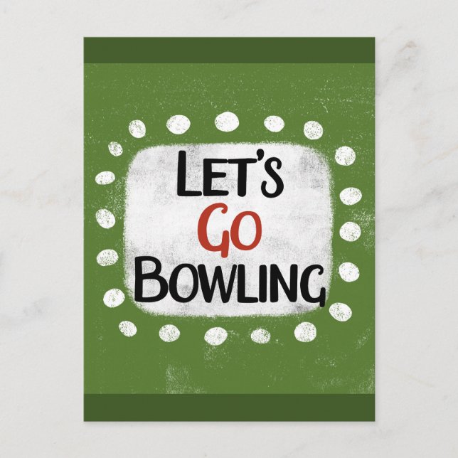 Allons au Bowling Carte Postale (Devant)