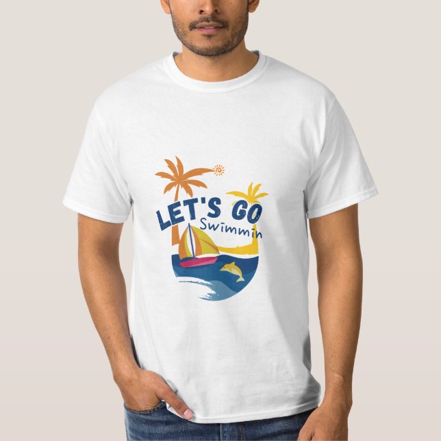 Allons nager - Fun Summer Beach T-shirt (Devant)