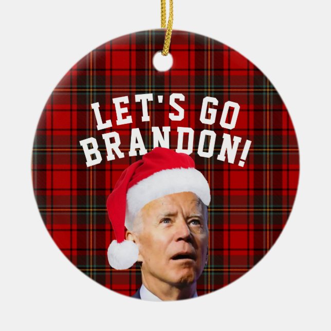 Allons-y Brandon Biden Ornement de Noël Drôle (Devant)
