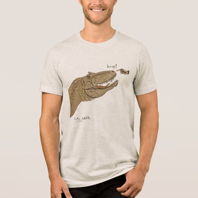 Allosaurus Boop T-shirt Front Design & Back Tri-Blend Shirt (Vorderseite)