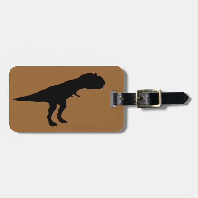Allosaurus-Silhouette Gepäckanhänger (Vorderseite horizontal)