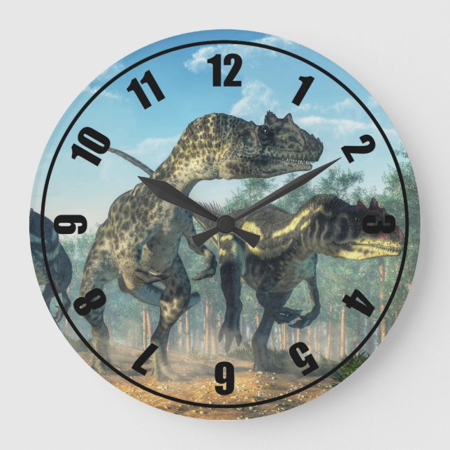Allosauruses Große Wanduhr (Vorderseite)