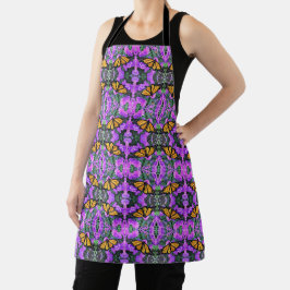 Allove Print Schürze Monarch über Lila Aster