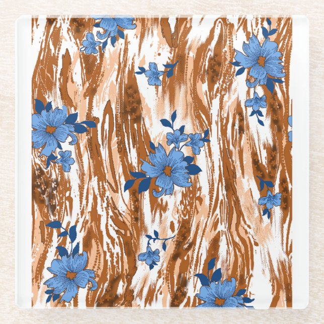 Allover-Blume Glasuntersetzer (Vorderseite)