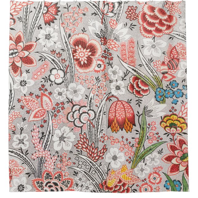Allover-Blumendesign (ca. 1759-1815) Duschvorhang (Vorderseite)