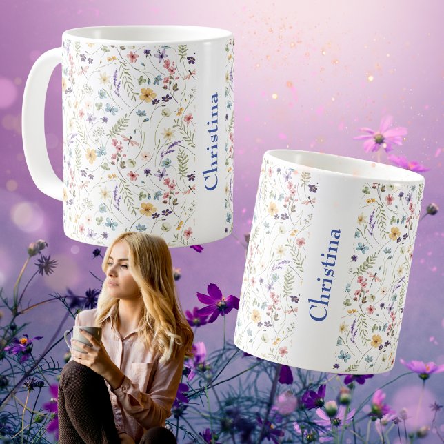 Allover de prairie d'été Nom du Motif Café Mug (Summer Meadow Allover Pattern Name Coffee Mug)