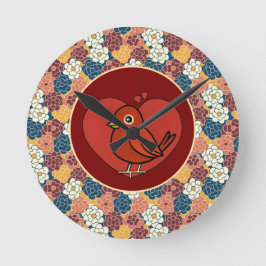 allover flower design runde wanduhr