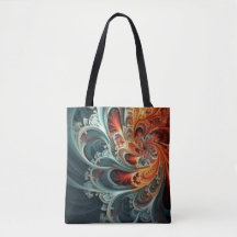 Allover Fraktal Print Tasche