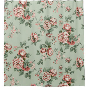 Allover Multimotif-Blume-Ornament Nahtloses Stück Duschvorhang