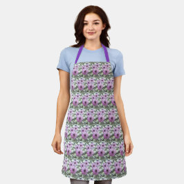 Allover Print Schürze Lila African Daisies