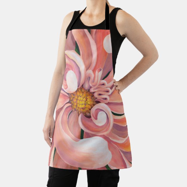 Allover Print Schürze Peach Dahlia (InSitu)