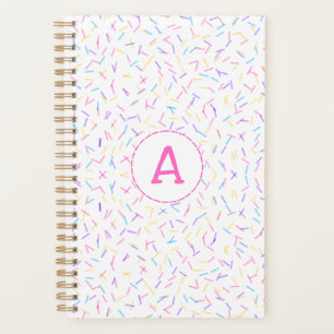 Allover Sprinkles Pink Multi Initial Planner Planer