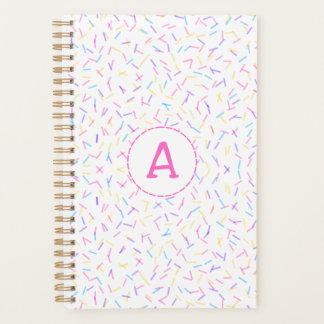 Allover Sprinkles Pink Multi Initial Planner Planer