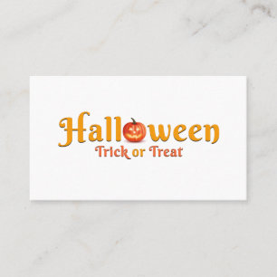 Alloween heureux carte de visite tour ou traiter