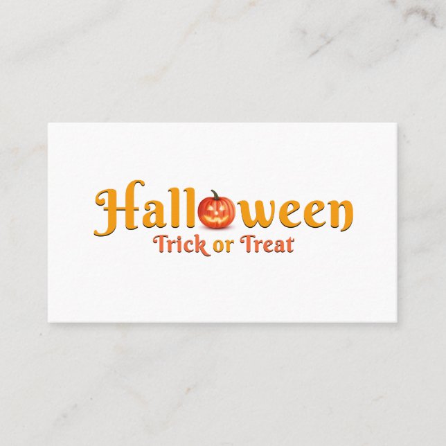 Alloween heureux carte de visite tour ou traiter (Devant)