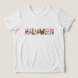 alloween Pumpkin Lettering Tri-Blend Shirt