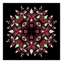 Allsehende Dornen-Mandala-Gotik-Kunstprint