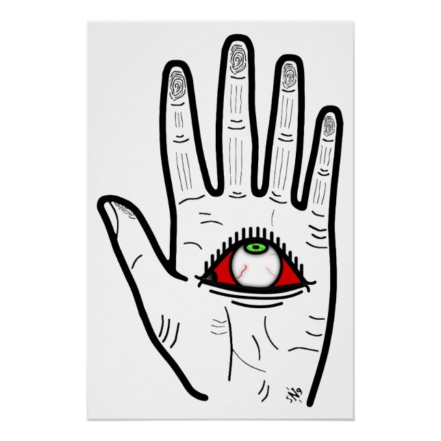 Allsehende Hand Auge Poster (Vorderseite)