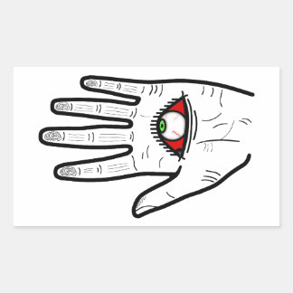 Allsehende Hand Auge Rechteckiger Aufkleber