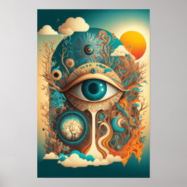Allsehendes Auge Psychedelisches Poster | Mystic 2