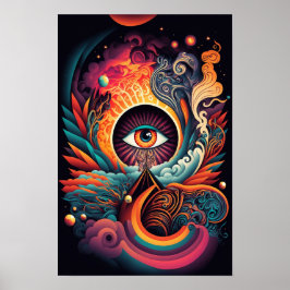 Allsehendes Auge Psychedelisches Poster | Mystisch