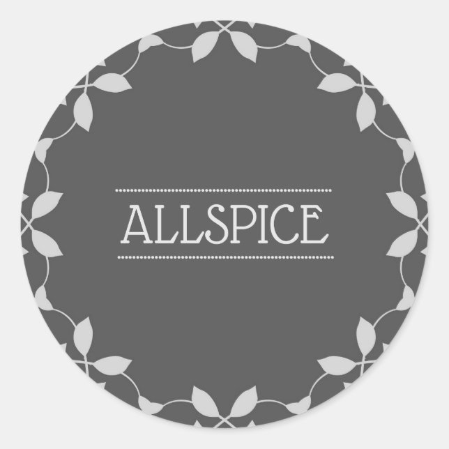 Allspice-Jar-Etikett Runder Aufkleber (Vorderseite)