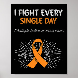 Alltägliche Multiple Sklerose Awareness Orange Rib Poster