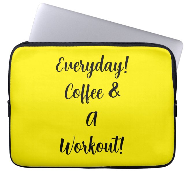 Alltäglicher Kaffee & Workout Laptopschutzhülle (Vorderseite)
