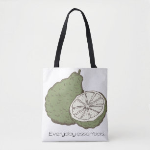 'Alltags-Essentials' Bio-Grün-Zitrus-Botanik Tasche