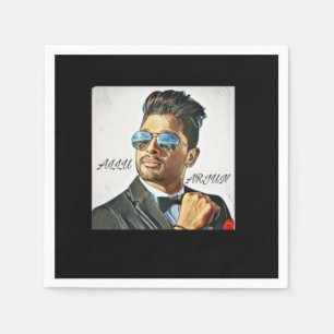 Allu Arjun Fan Illustration T - Shirt Serviette