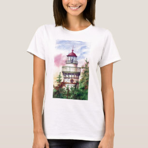 Allumez le T-shirt de dames de phare de manière