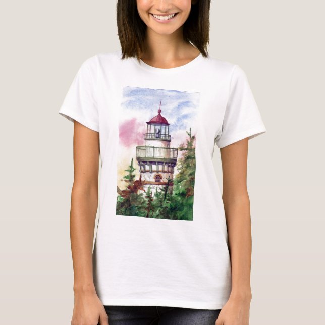 Allumez le T-shirt de dames de phare de manière (Devant)