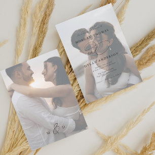 Allure Calligraphy Foto Wedding Einladung