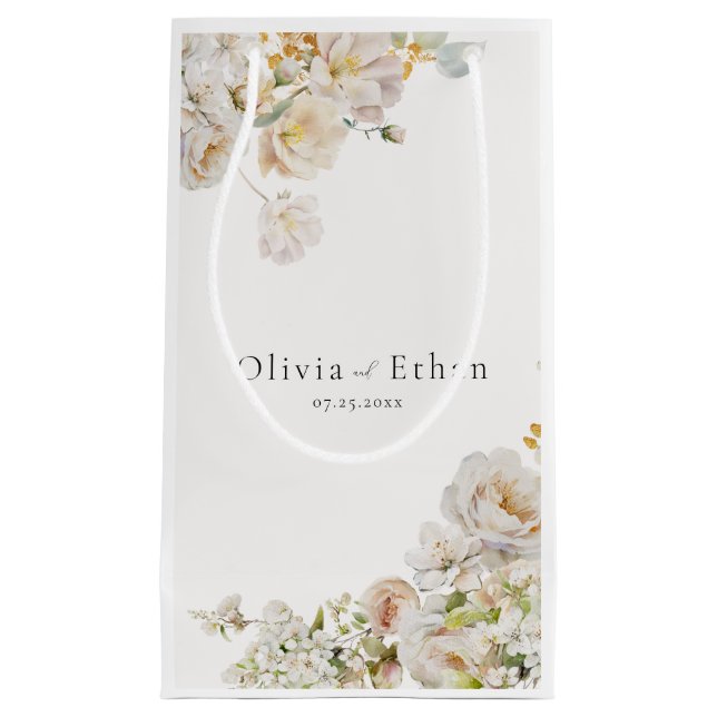 Allure - White Roses & Gipskraut Wedding Kleine Geschenktüte (Vorderseite)