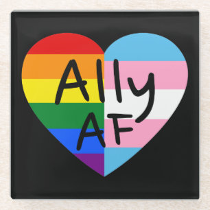 Ally AF III - LGBTQ Flagge Gay Trans Queer Stolz Glasuntersetzer