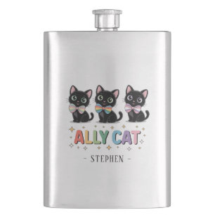 Ally Cat - Black Cat LGBTQ Prix Flachmann