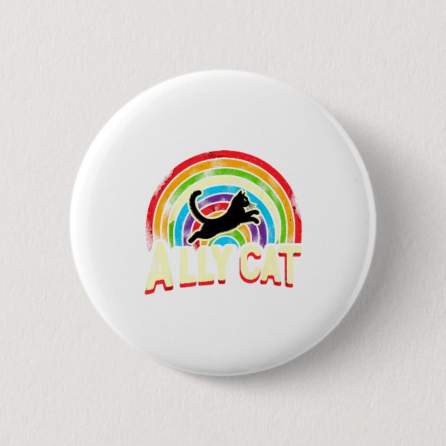 Ally Cat Lgbt Pride Cat  Button (Vorderseite)
