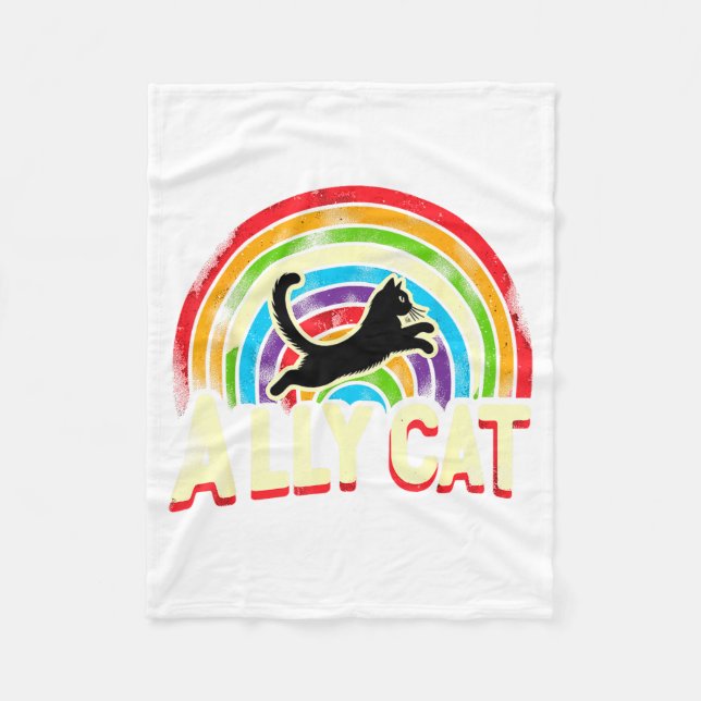 Ally Cat Lgbt Pride Cat  Fleecedecke (Vorderseite)