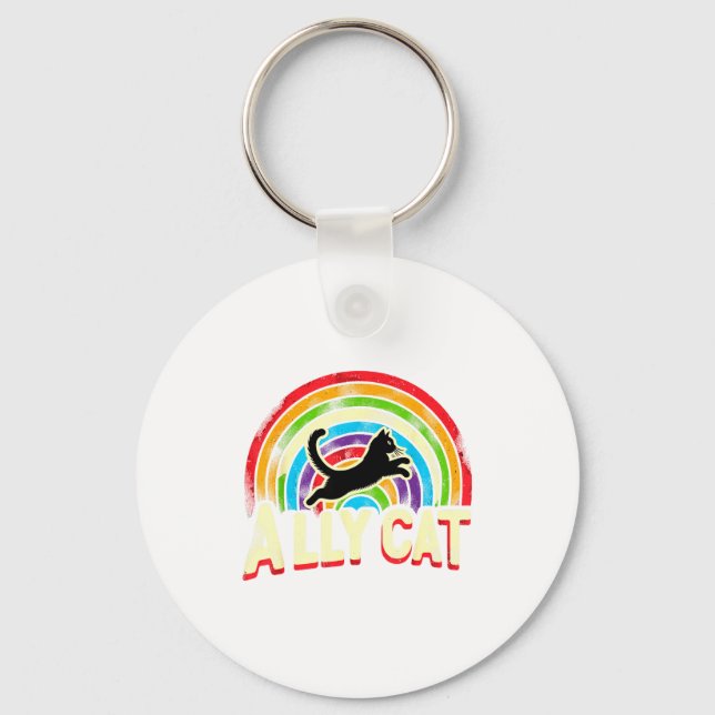 Ally Cat Lgbt Pride Cat  Schlüsselanhänger (Vorderseite)
