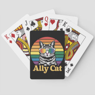 Ally Cat LGBT Rainbow Flag LGBTQ Geschenk Spielkarten