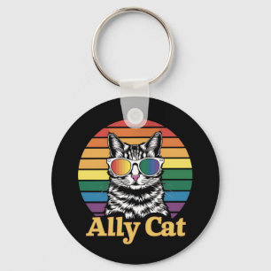 Ally Cat LGBT Regenbogenflagge LGBTQ Geschenk Schlüsselanhänger