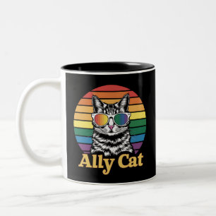 Ally Cat LGBT Regenbogenflagge LGBTQ Geschenk Zweifarbige Tasse